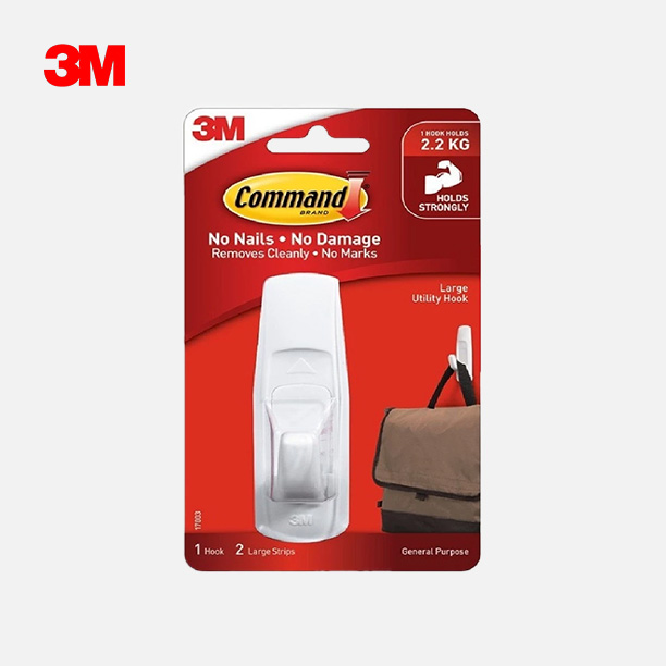 Móc dán tường kiểu vuông Command™ 17003ANZ - Chịu lực 2.2 kg - 1 cái/vỉ